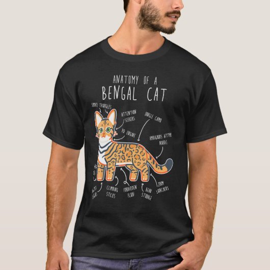 Bengal Cat Anatomy Cute Pet Bengal Mom Cat Dad T-Shirt (Vorderseite)