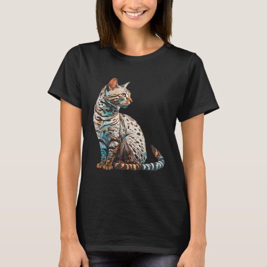 Bengal Cat Breed Colorful Mom Lady T-Shirt (Vorderseite)