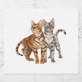 Bengal Cat Buddies Rosette and Snow Bengal Cats Pr Schaumweinetikett (Einzelnes Label)