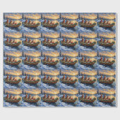 Bengal Cat Christmas Boat Holiday Geschenkpapier (Flach)