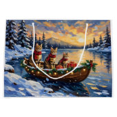 Bengal Cat Christmas Boat Holiday Große Geschenktüte (Vorderseite)