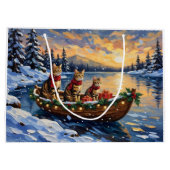 Bengal Cat Christmas Boat Holiday Große Geschenktüte (Rückseite)