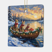 Bengal Cat Christmas Boat Holiday Keramikornament (Links)