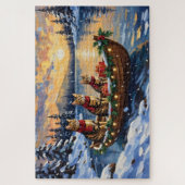 Bengal Cat Christmas Boat Holiday Puzzle (Vertikal)