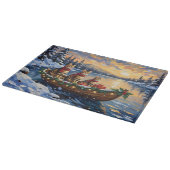 Bengal Cat Christmas Boat Holiday Schneidebrett (Ecke)