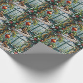 Bengal Cat Christmas Conservatory Jungle Geschenkpapier (Ecke)