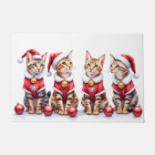 Bengal Cat Christmas Dress Santa Hat Fußmatte (Vorderseite)