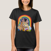 Bengal Cat Easter Eggs Bunny Rabbit T-Shirt (Vorderseite)