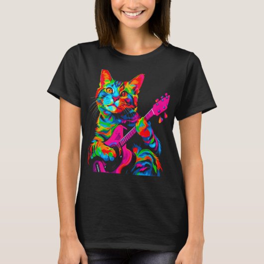 Bengal Cat Guitar T-Shirt (Vorderseite)