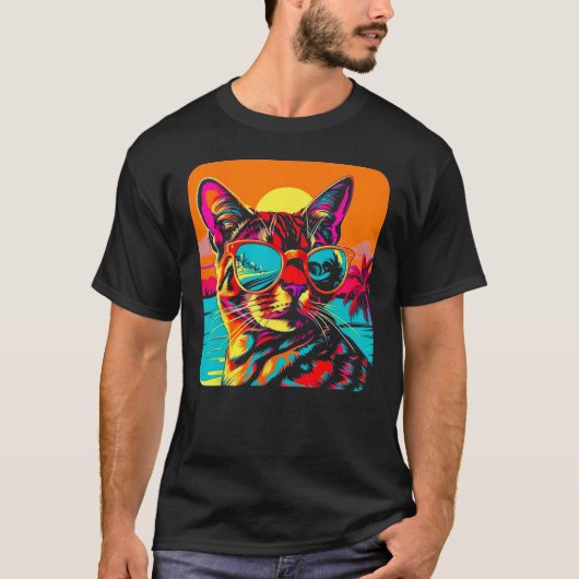 Bengal Cat Summer Beach T-Shirt (Vorderseite)