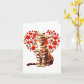 Bengal Cat Valentines Day Floral Heart Design For  Karte (Gelbe Blume)