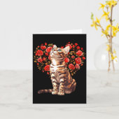 Bengal Cat Valentines Day Floral Heart Design For  Karte (Gelbe Blume)