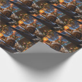 Bengal Cat With Christmas Lights Holiday Geschenkpapier (Ecke)