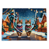 Bengal Cats Christmas Snow Holiday Große Geschenktüte (Vorderseite)