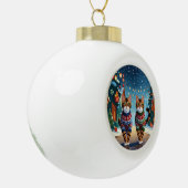 Bengal Cats Christmas Snow Holiday Keramik Kugel-Ornament (Links)