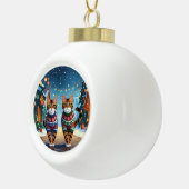 Bengal Cats Christmas Snow Holiday Keramik Kugel-Ornament (Rechts)