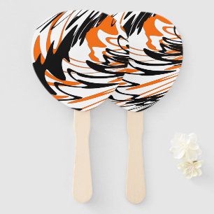 Bengal Farben geschwungene orange und schwarze Lin Fächer