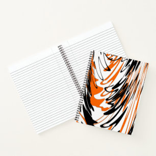 Bengal Farben Schlängelige orange und schwarze Lin Notizblock