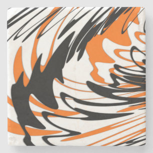 Bengal Farben Schlängelige orange und schwarze Lin Steinuntersetzer