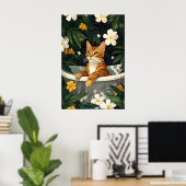 Bengal In Bathtub Poster, Funny Cat Poster, Bengal Poster (Heimbüro)