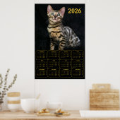 Bengal-Katze 2026 Kalender Poster (Küche)