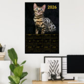 Bengal-Katze 2026 Kalender Poster (Heimbüro)