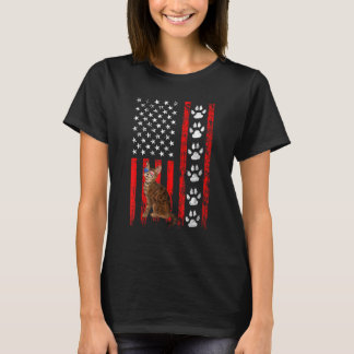 Bengal-Katze 4. Juli Patriotische amerikanische Fl T-Shirt