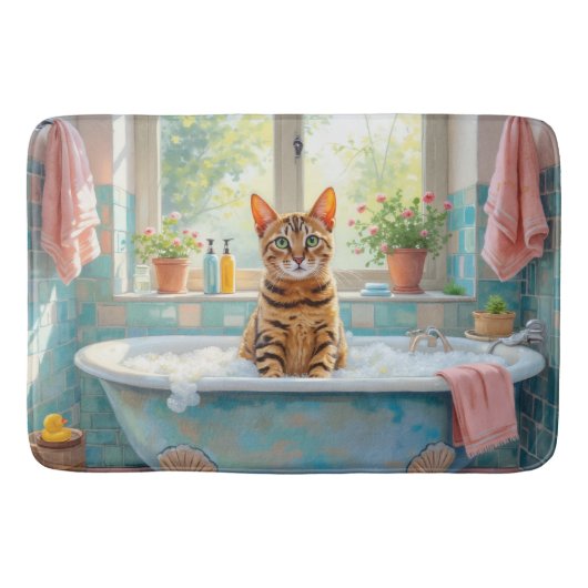 Bengal-Katze-Bad-Dekor Badematte (Vorderseite)