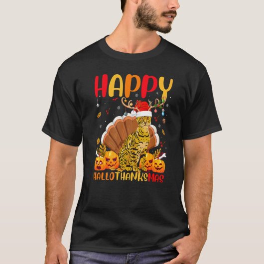 Bengal-Katze Glückliche Bengal-Katze Hellothanksm T-Shirt (Vorderseite)