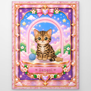 Bengal-Katze, Kawaii-Kunst Postkarte