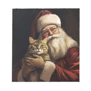 Bengal-Katze mit festlichem Weihnachtsmann Weihnac Notizblock