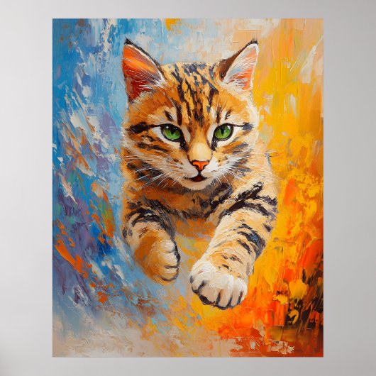 Bengal-Katze springt durch Feuer und Eis Poster (Vorne)