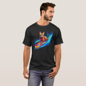 Bengal-Katze Surft T-Shirt (Vorne ganz)
