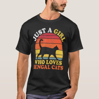 Bengal-Katze  Vintage Nur Ein Mädchen Das Bengal C T-Shirt