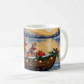 Bengal-Katze-Weihnachtsboot-Feiertag Kaffeetasse (VorderseiteRechts)