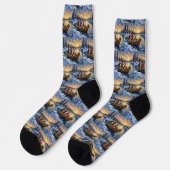 Bengal-Katze-Weihnachtsboot-Feiertag Socken (Linkes Detail)