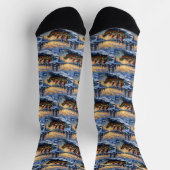 Bengal-Katze-Weihnachtsboot-Feiertag Socken (Oben)