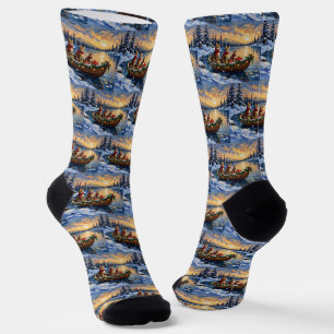 Bengal-Katze-Weihnachtsboot-Feiertag Socken