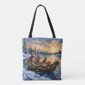 Bengal-Katze-Weihnachtsboot-Feiertag Tasche (Rückseite)