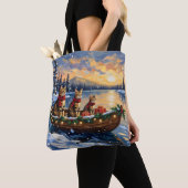 Bengal-Katze-Weihnachtsboot-Feiertag Tasche (Von Nahem)