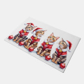 Bengal-Katze Weihnachtskleid Santa Hut Fußmatte (Schrägansicht)