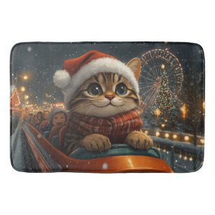 Bengal-Katzen-Achterbahn-Weihnachten Badematte