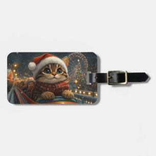 Bengal-Katzen-Achterbahn-Weihnachten Gepäckanhänger
