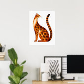 Bengal-Katzenprofil Aquarell Poster (Heimbüro)