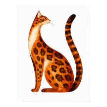 Bengal-Katzenprofil Aquarell