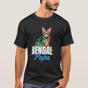 Bengal Papa Buntes Süßes Katzenbesitzer Junge Katz T-Shirt