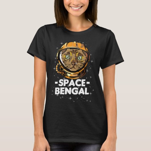 Bengal Space Astronaut Cat Person Mum T-Shirt (Vorderseite)