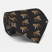 Bengal Tiger Black Elegant Wildlife Animal Pattern Krawatte (Gerollt)