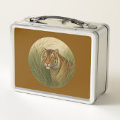 Bengal Tiger Brown Metall Lunchbox (Rückseite)