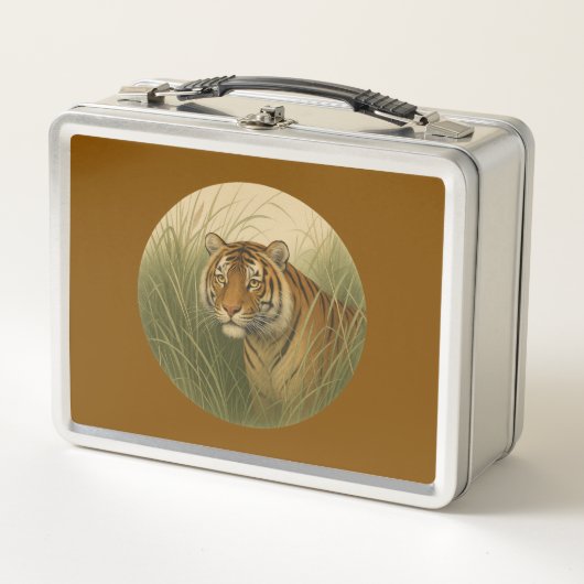Bengal Tiger Brown Metall Lunchbox (Vorderseite)